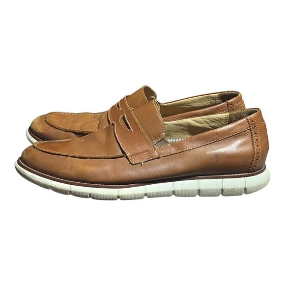 Johnston & Murphy Men's Size 13M Brown Leather Memory Foam Loafers Slip-On - Picture 4 of 8